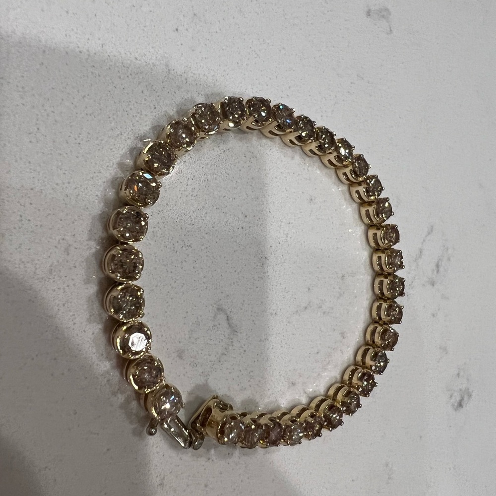 14k Natural Diamond Tennis Bracelet VS2